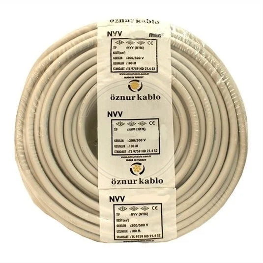 Öznur 5x1,5 mm NYM (NVV) Antigron Enerji Kablosu 100 Metre