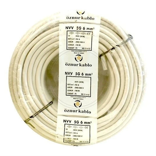 Öznur 5x6 mm NYM (NVV) Antigron Enerji Kablosu 100 Metre