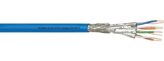 Reçber SL500 F/F23 LSZH Cat6A F/FTP 4X2X23AWG Kablo Halogen Free 100m
