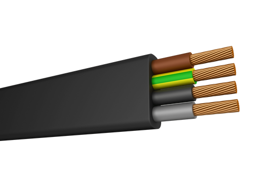 Akcan Kablo H07VVH6-F 3x10 mm Yassı Enerji Kablosu 1 Metre