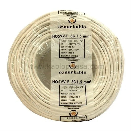 Öznur H05VV-F 3x1 mm NYMHY TTR Enerji Kablosu 100 Metre