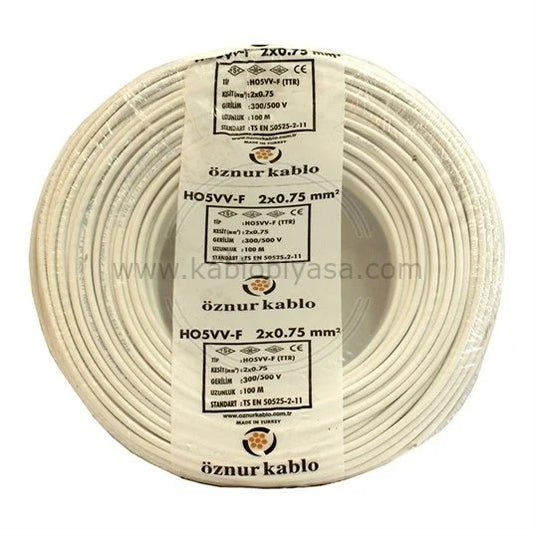 Öznur H05VV-F 2x1 mm NYMHY TTR Enerji Kablosu 100 Metre