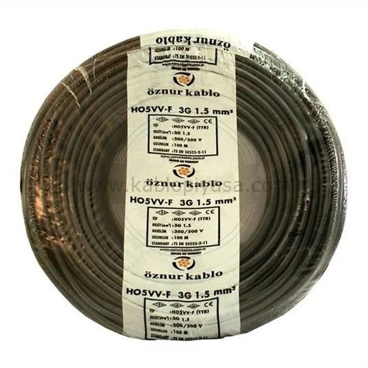 Öznur H05VV-F 3x1 mm NYMHY TTR Enerji Kablosu 100 Metre