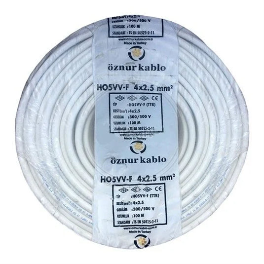 Öznur H05VV-F 4x2,5 mm NYMHY TTR Enerji Kablosu 100 Metre