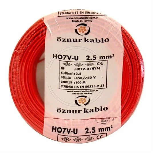 Öznur H07V-U 2,5 mm NYA Enerji Kablosu 100 metre