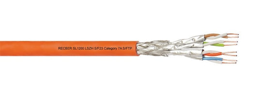 Reçber SL1200 S/F23 LSZH Cat7A S/FTP 4X2X23AWG Kablo Halogen Free 100m